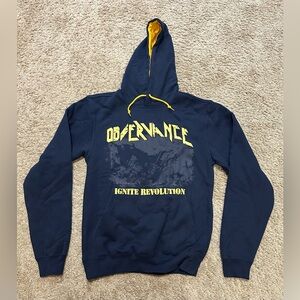 Navy Hoodie with Yellow Details H-5